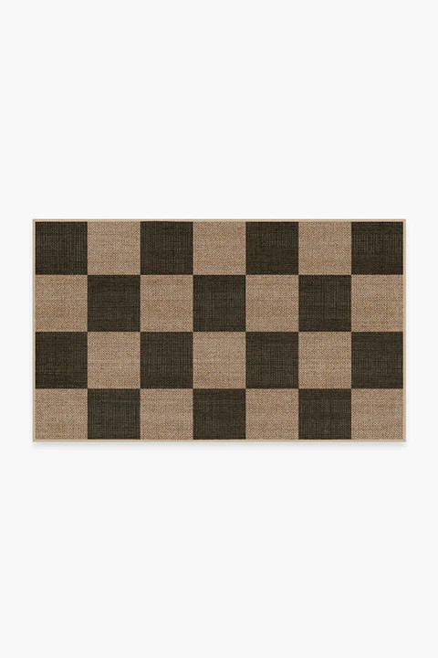 Checkerboard Soft Black Re-Jute Rug | Ruggable