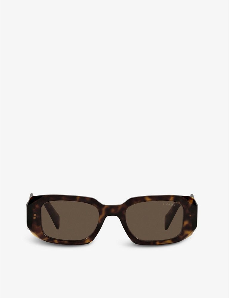 PRADA PR 17WS rectangular-frame tortoiseshell sunglasses | Selfridges