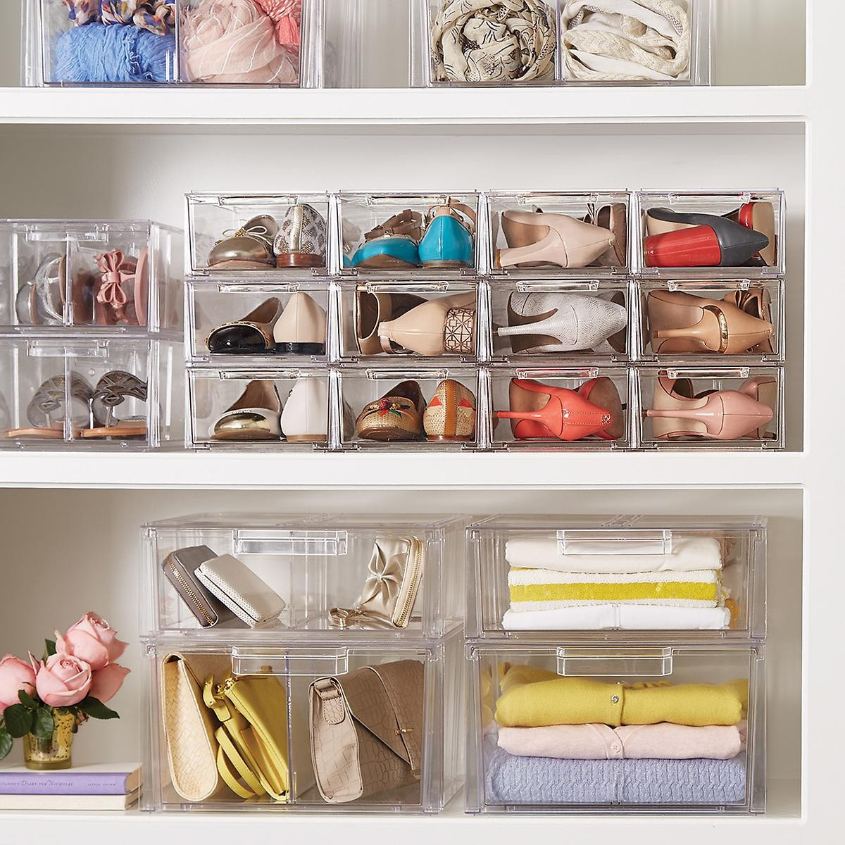 Clear Stackable Small Shoe Drawer | The Container Store