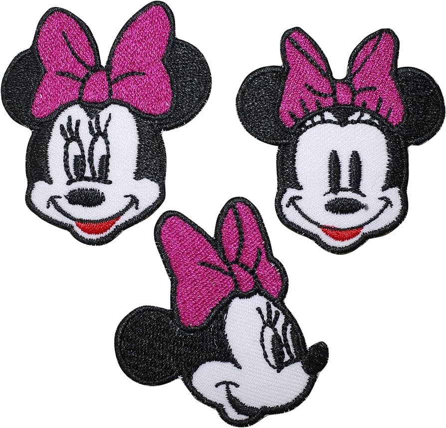 CLOVER INTER 3 Pcs Minnie Patches Iron on Embroidered Badge Saw On Patch for Jeans, Clothing, Bag... | Amazon (US)