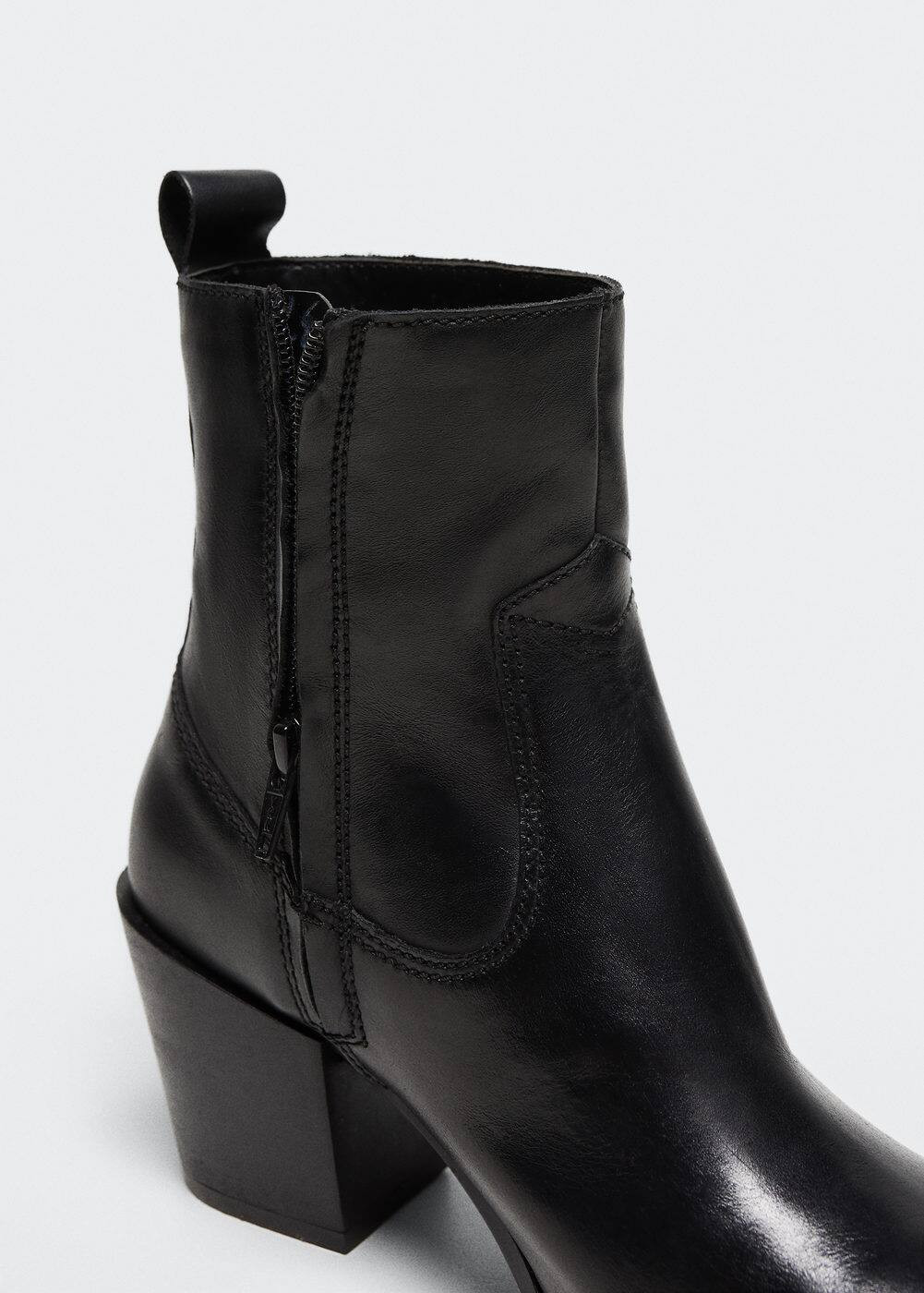 Heel leather ankle boot -  Women | Mango USA | MANGO (US)