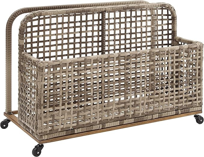 Crosley Furniture Ridley Wicker Outdoor Storage Pool Caddy for Floats, Patio Furniture Cushions, ... | Amazon (US)
