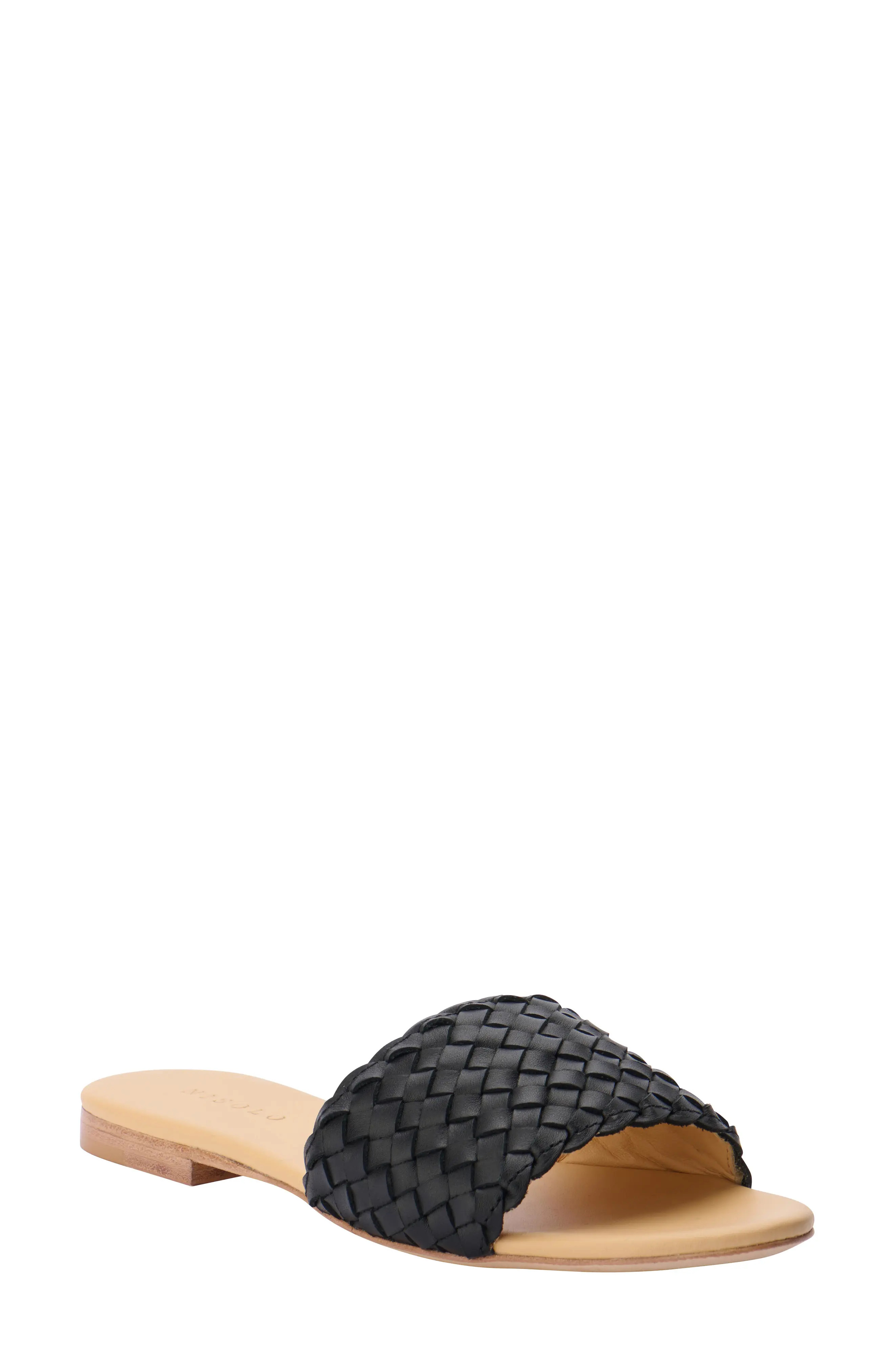 Nisolo Isla Woven Slide Sandal in Black at Nordstrom, Size 8.5 | Nordstrom