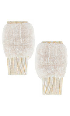 jocelyn Texty Time Faux Fur Mittens in Ivory from Revolve.com | Revolve Clothing (Global)
