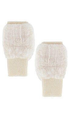 jocelyn Texty Time Faux Fur Mittens in Ivory from Revolve.com | Revolve Clothing (Global)
