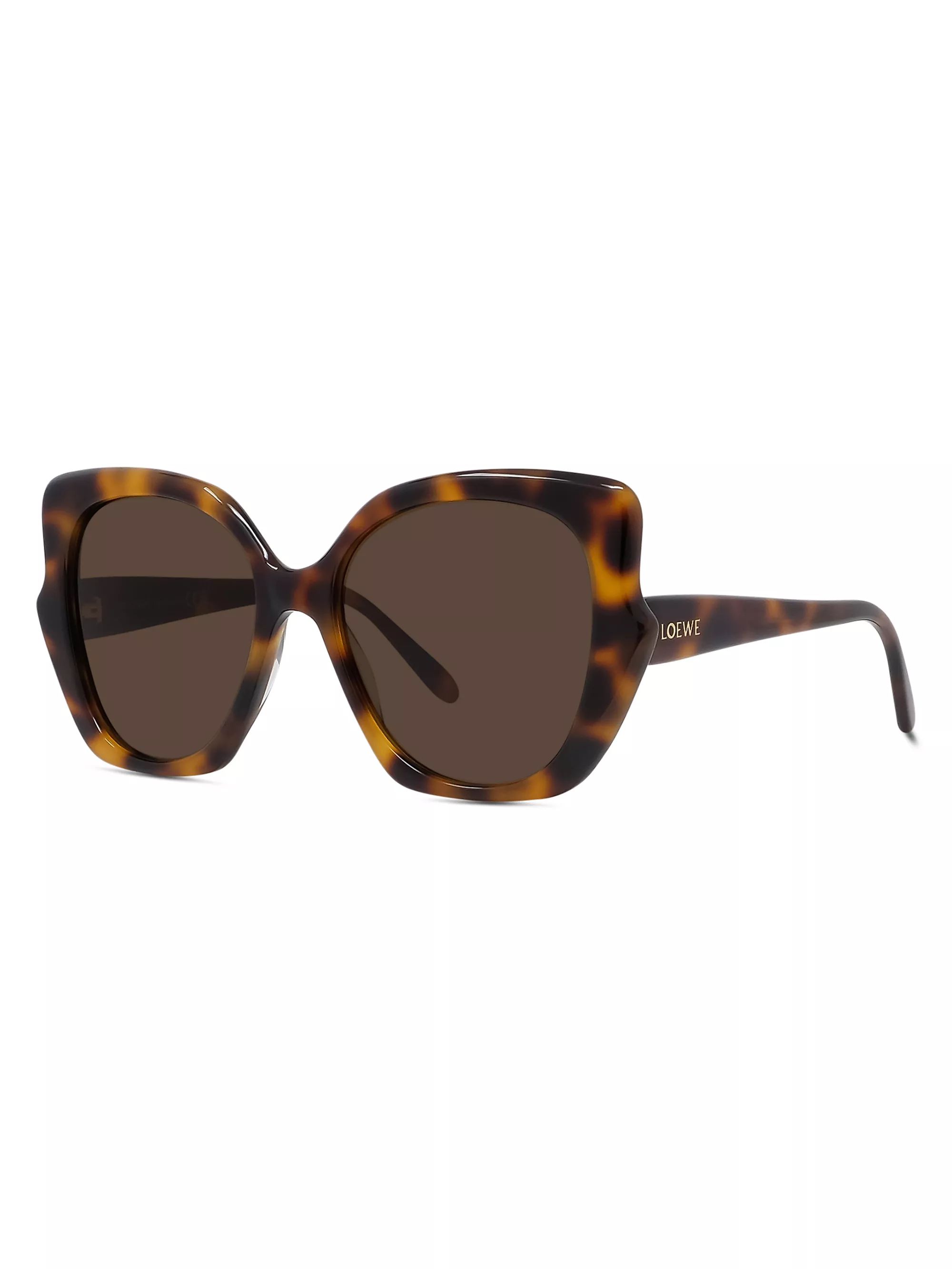 Thin Havana 54MM Geometric Sunglasses | Saks Fifth Avenue