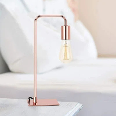 Stylish Industrial Lamp For Bedroom, Girls Room, Office, Dorm Room, Rose Gold | Wayfair North America