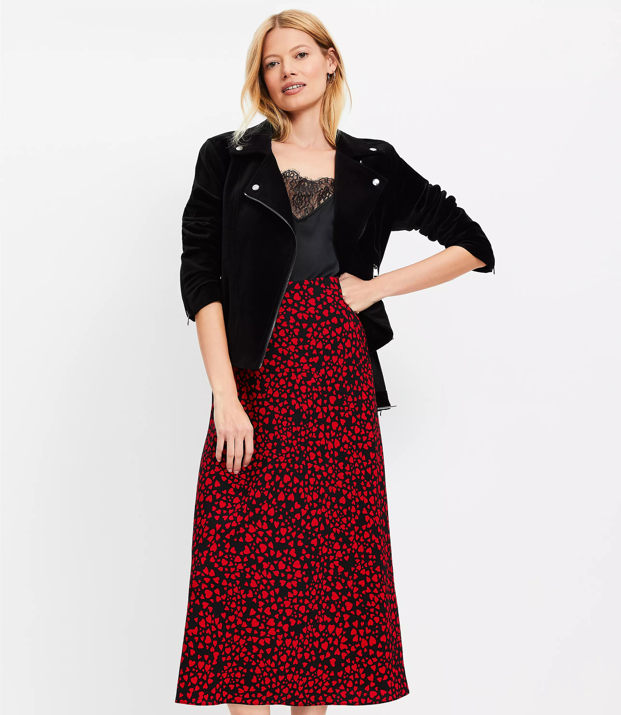 Heart Bias Midi Skirt | LOFT