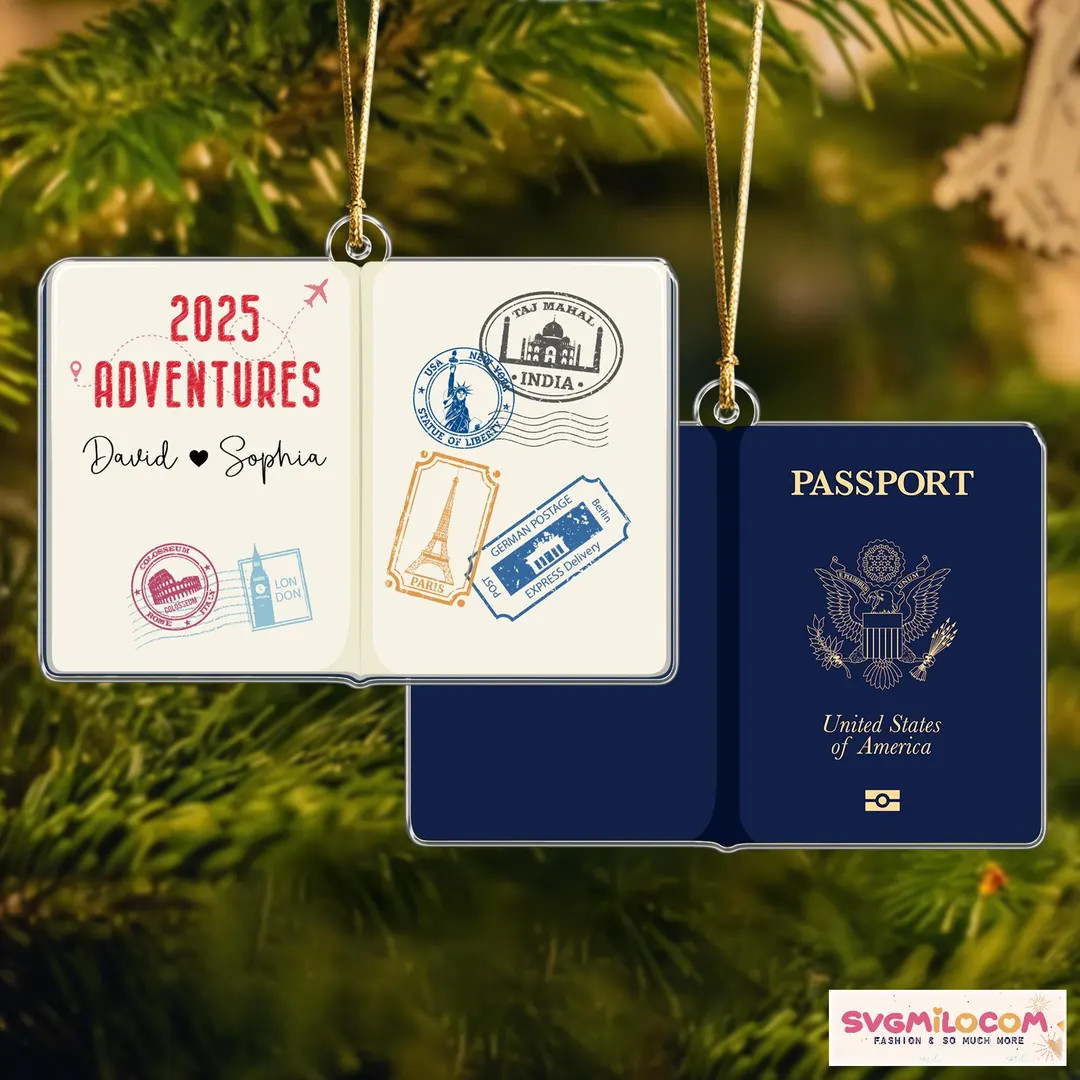 Custom Travel Adventure Ornament, Passport Travel Ornament, Traveling Destination Ornament, Chris... | Etsy (US)