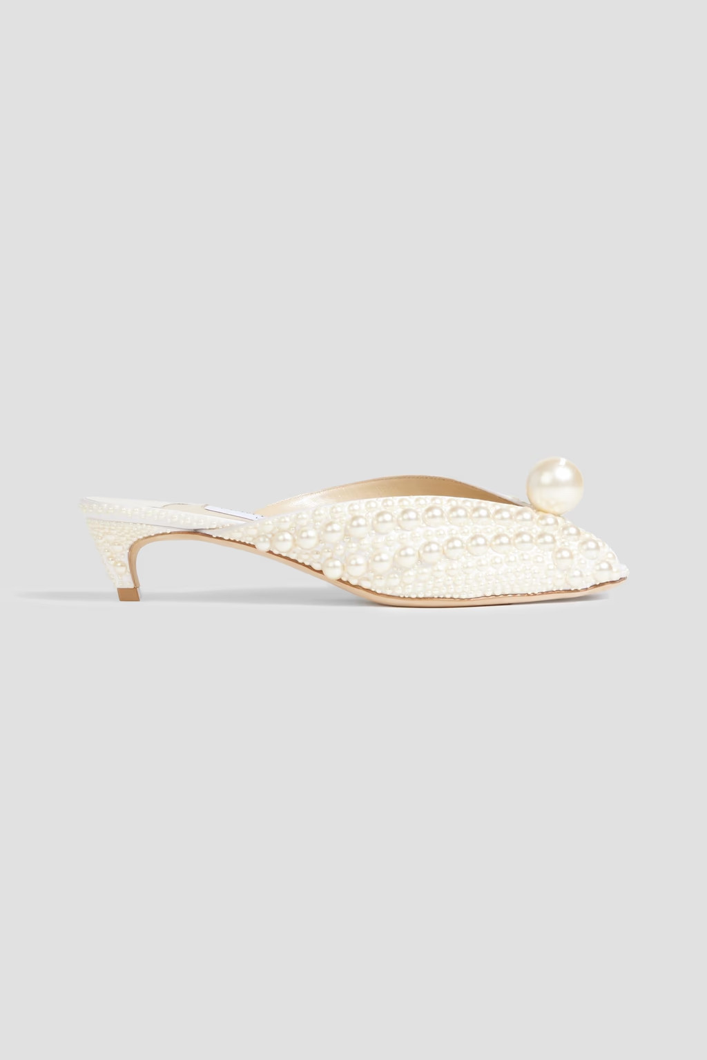 Samantha 35 faux pearl-embellished satin mules | The Outnet (US and CA)