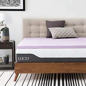 LUCID 3 Inch Lavender Infused Memory Foam Mattress Topper - Ventilated Design - Queen Size | Amazon (US)