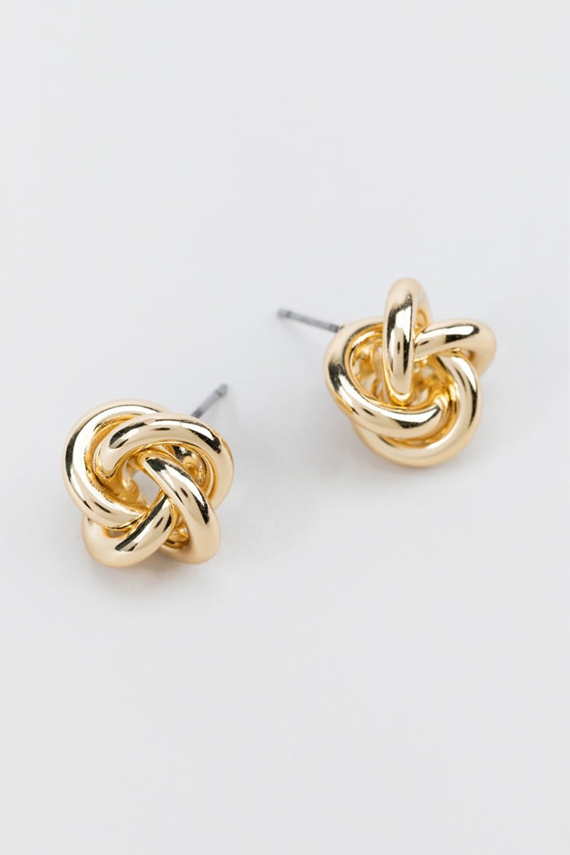 Paris Metal Knot Stud Earrings | Francesca's