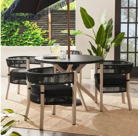 New Walmart patio furniture is 🔥 Tarren 5-piece dining patio set! Modern patio furniture. Black patio furniture. Outdoor furniture. BH&G. Better Homes & Gardens. 

Follow my shop @wifeonadime on the @shop.LTK app to shop this post and get my exclusive app-only content!



#LTKfamily #LTKSeasonal #LTKhome