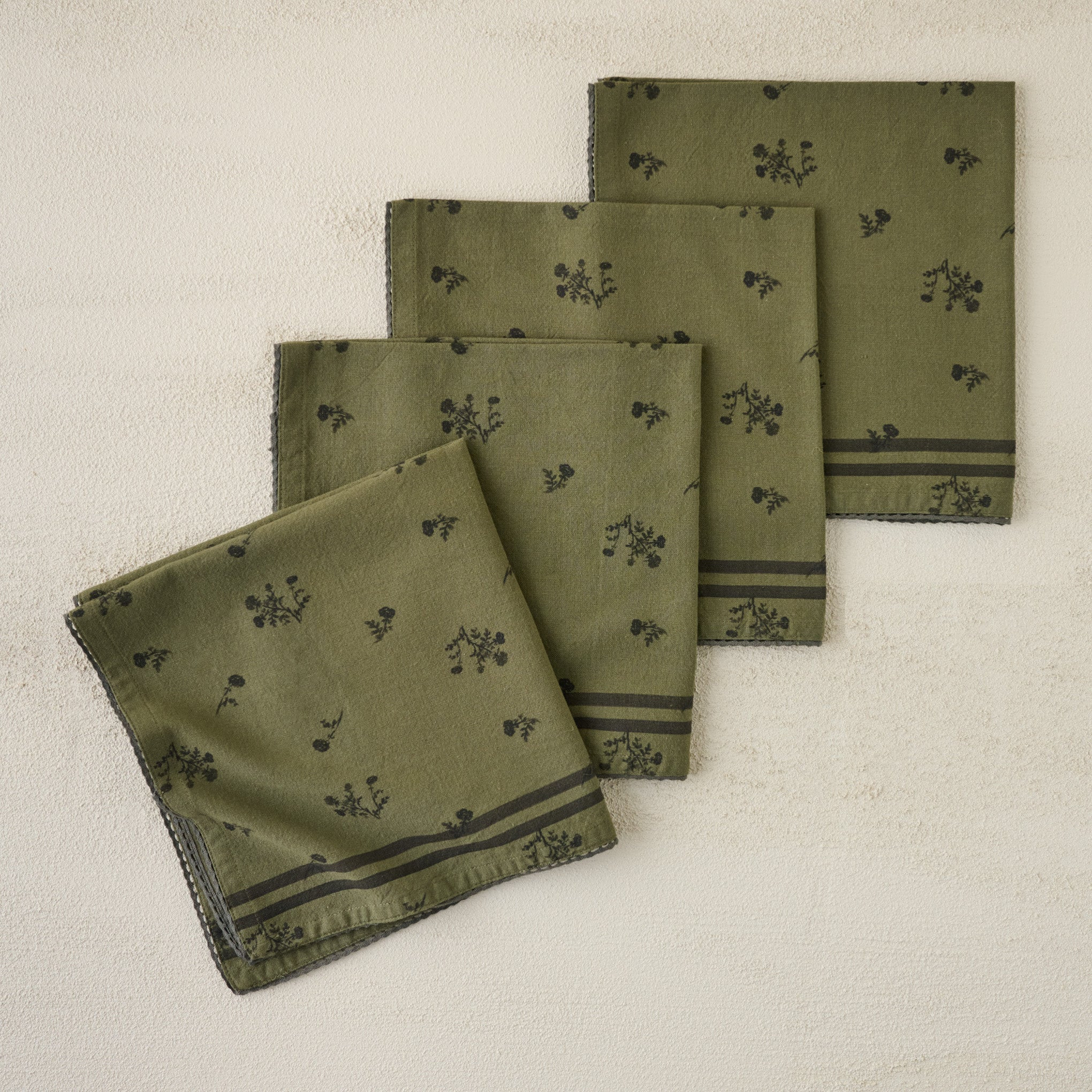 Magnolia Green Ditsy Rose Napkin Set of Four | Magnolia