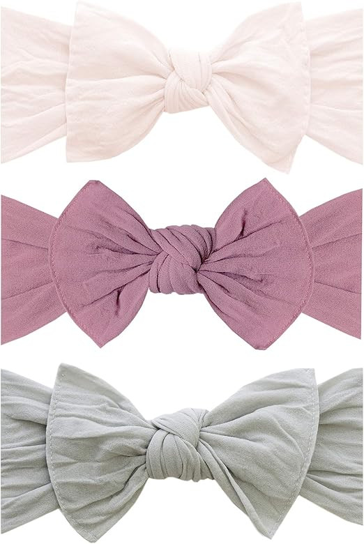 Bows 3 Pack - Baby to Little Girls Classic Knot Headbands | Amazon (US)