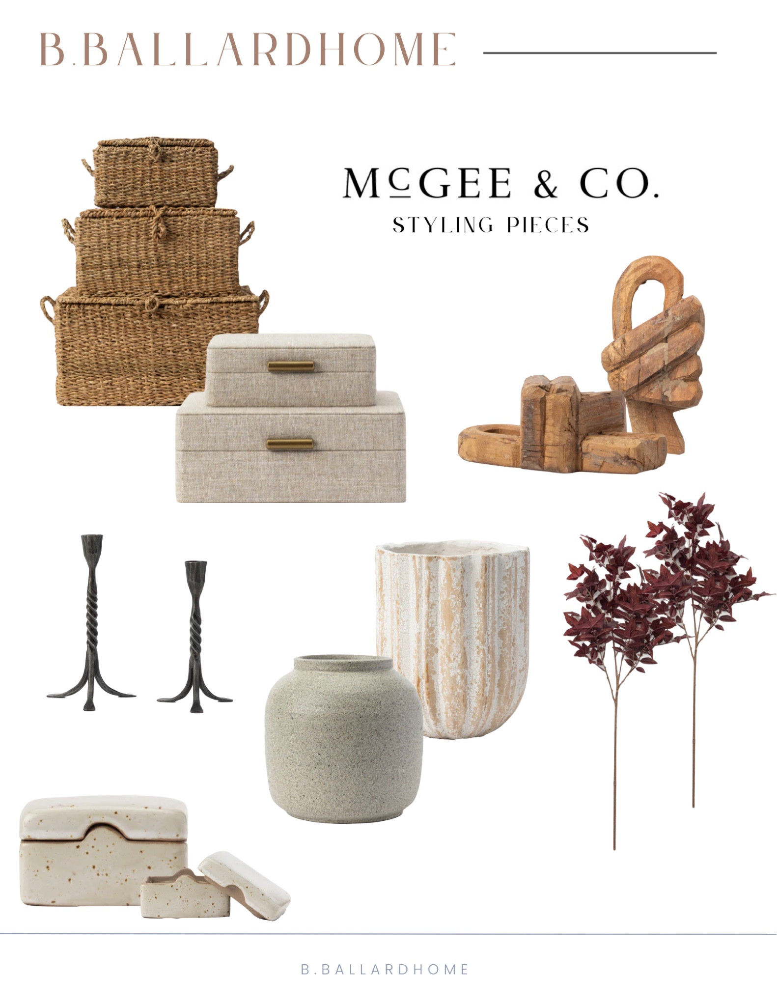 McGee and Co Decor
Accents
accent boxes
Styling pieces
Vase
Trinket Box
Fall Stems
Wood Accent
Seagrass Boxes
Wood Knot


#LTKSeasonal #LTKhome #LTKunder100
