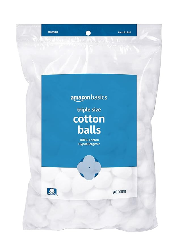 Amazon Basics Cotton Balls, 200ct, 1-Pack (Previously Solimo) | Amazon (US)