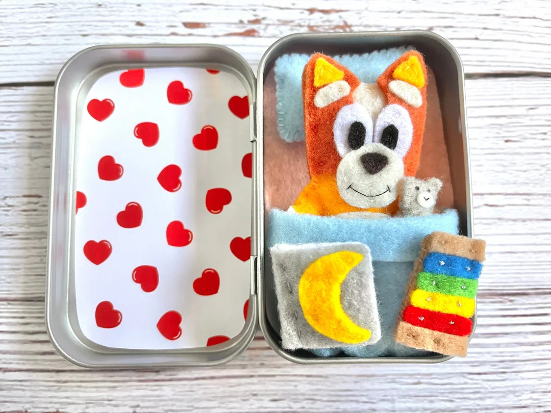 Plush Reversible Felt Bingo-inspired Altoid Tin Play Set With Teddy Bear, Magic Xylophone, and Bo... | Etsy (US)