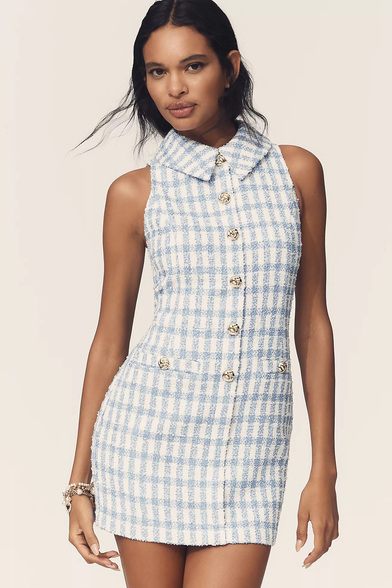 Endless Rose Collared Tweed Mini Dress | Anthropologie (US)