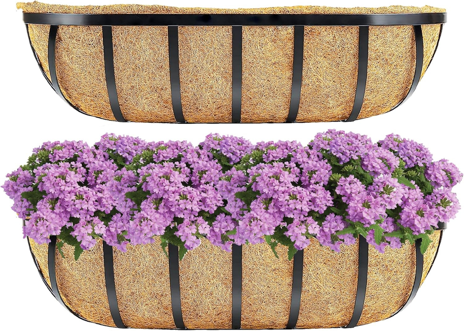 Y&M 2pcs 24 Inch Window Deck with Coco Liner, 24" Window Boxes Horse Trough with Coconut Coir Lin... | Amazon (US)