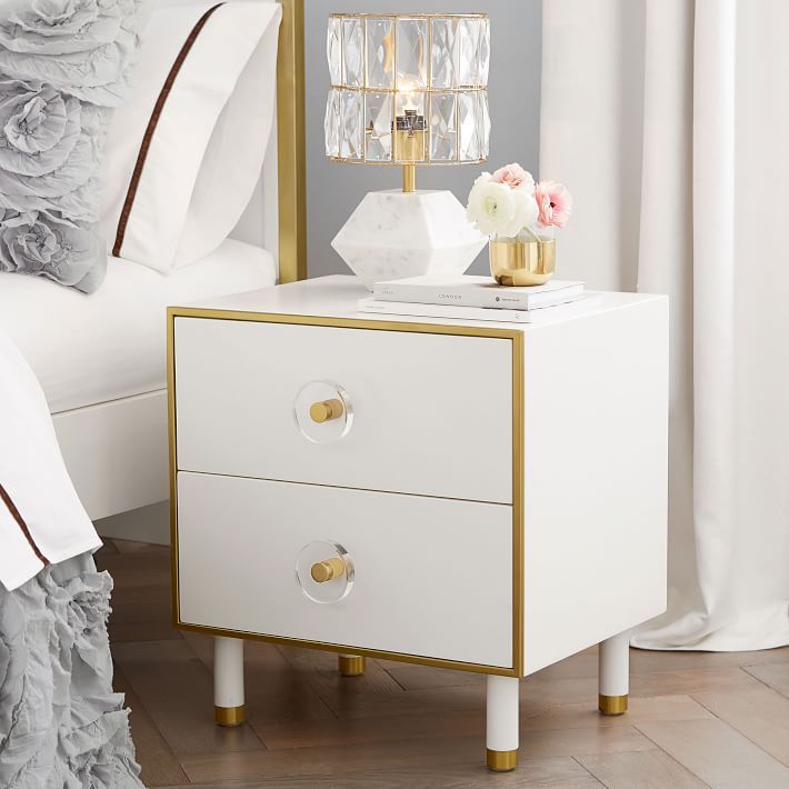 Monique Lhuillier Gold & Acrylic Nightstand | Pottery Barn Teen | Pottery Barn Teen