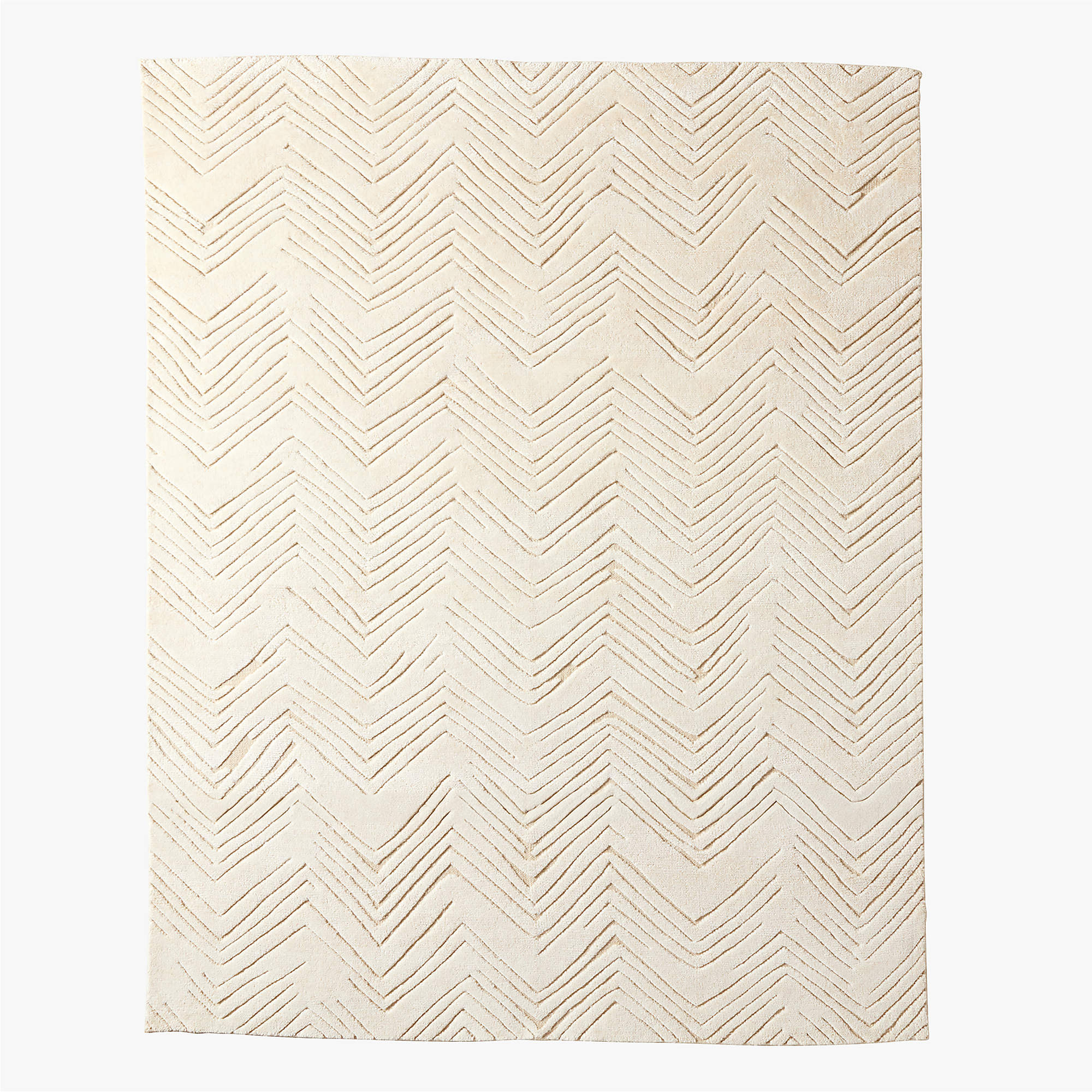 Jace Hand-Knotted Warm White Viscose and Wool Area Rug 8'x10' + Reviews | CB2 | CB2