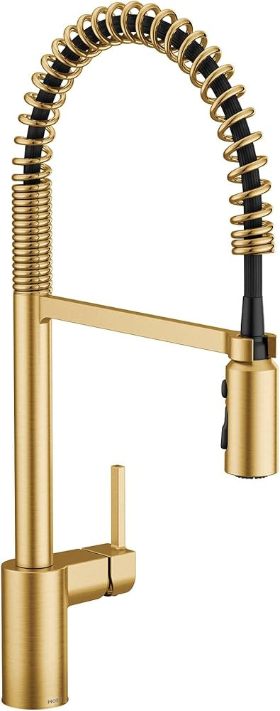 Moen Align Brushed Gold One Handle Spring Pulldown Kitchen Faucet, Farmhouse Style High-Arc Kitch... | Amazon (US)