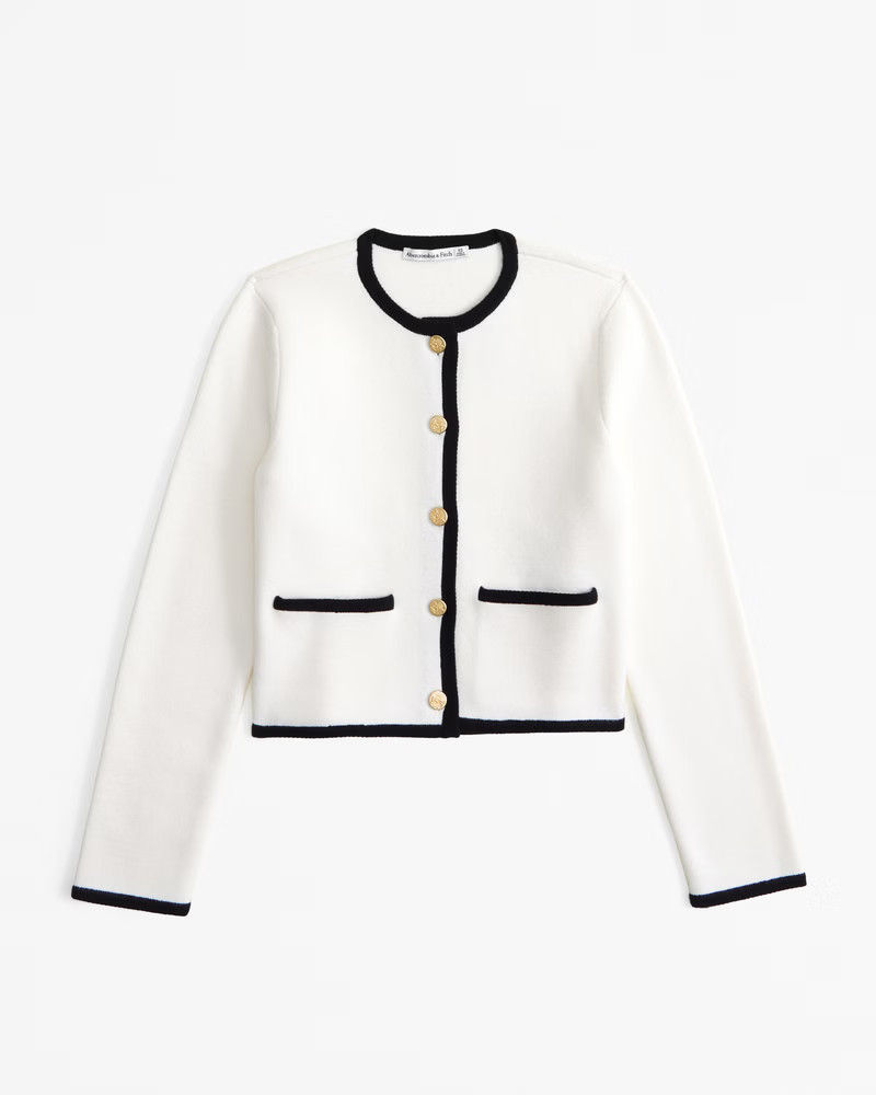 Women's LuxeLoft Crew Sweater Jacket | Women's Tops | Abercrombie.com | Abercrombie & Fitch (US)