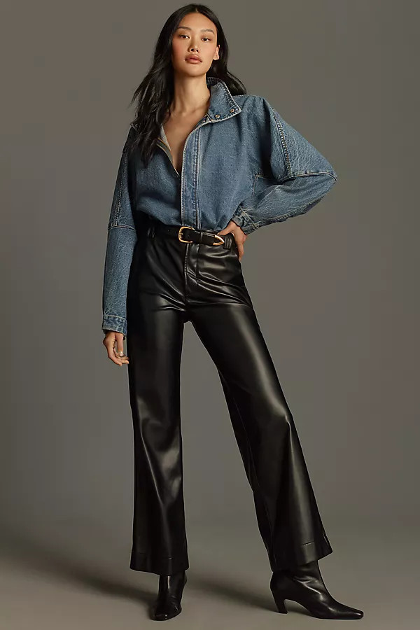 The Mia High-Rise Wide-Leg Faux Leather Pants | Anthropologie (US)