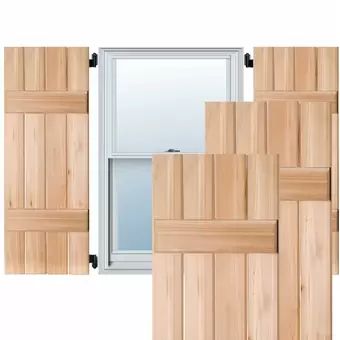 Exterior 4 Real Wood Pine Board-N-Batten Shutter | Wayfair North America