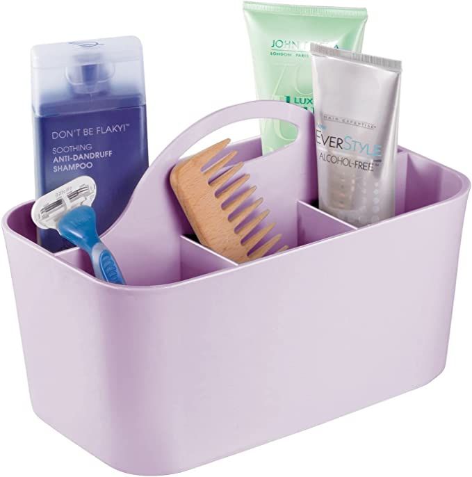 mDesign Plastic Shower Caddy Storage Organizer Basket w/Handle for Dorm Bathroom Bathtub, Shelf C... | Amazon (US)
