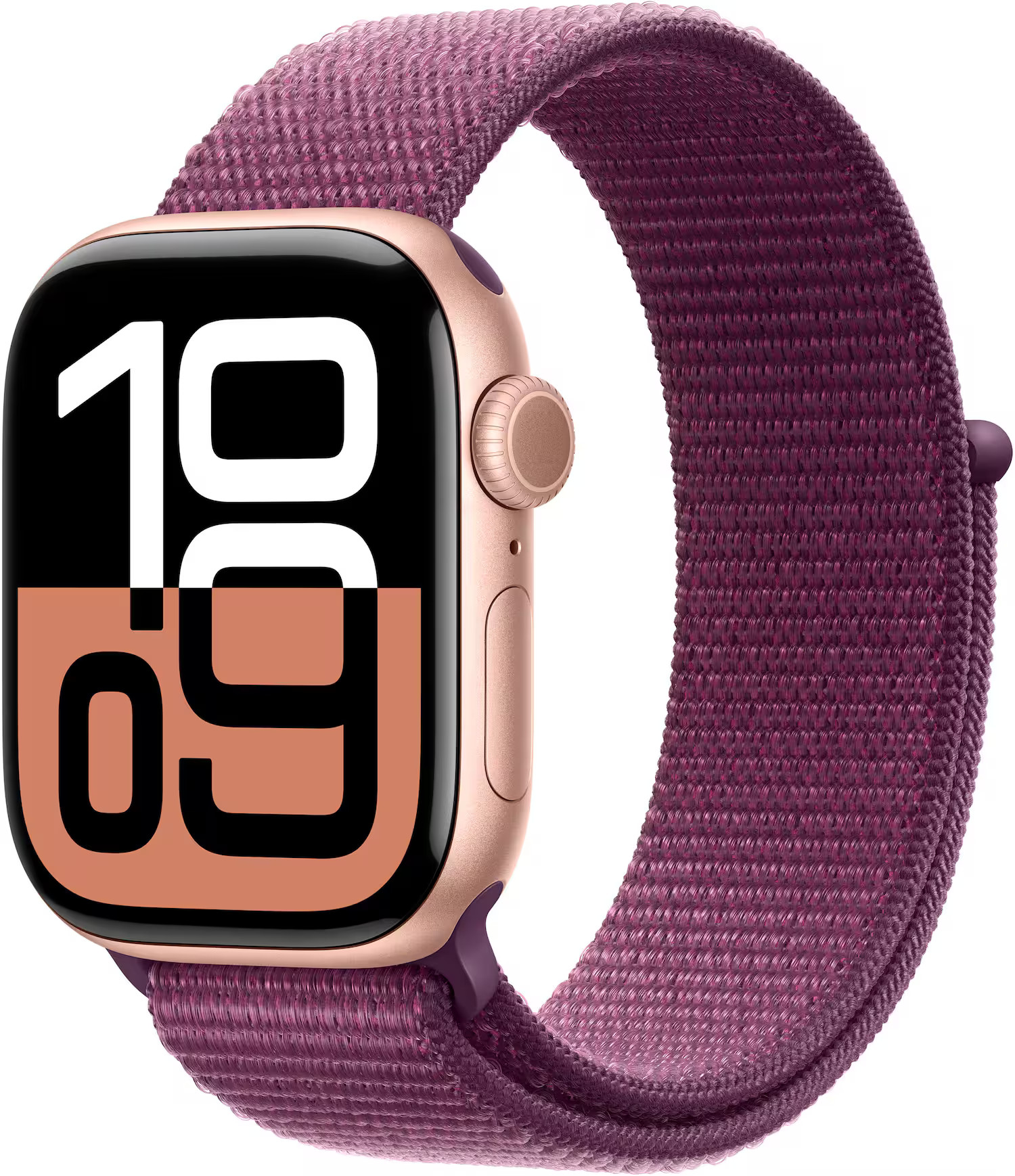 Apple Watch Series 10 (GPS+Cellular) 42mm Aluminum Case with Plum Sport Loop Rose Gold (2024) MWX... | Best Buy U.S.