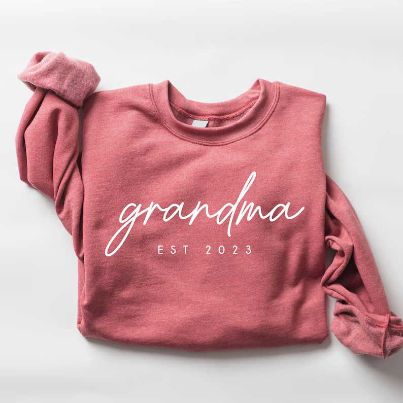 Personalized Grandma Est Sweatshirt, Mothers Day Gift, Gift for Grandmother, Nana Sweatshirt, Tan... | Etsy (US)