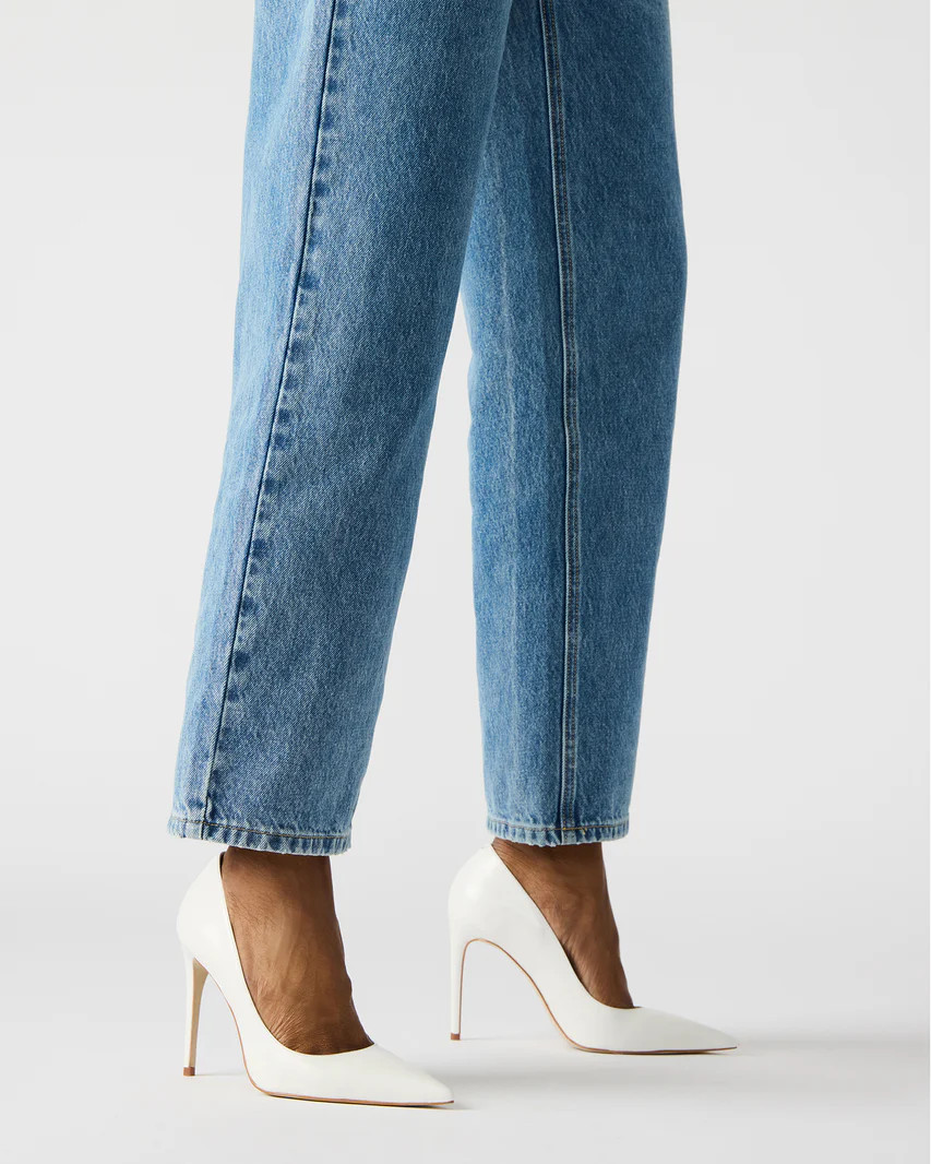 NOIR White Leather Pointed-Toe Stiletto Pump Heel | Women's Heels | Steve Madden (US)