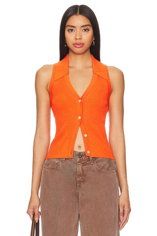 Rue Sophie Reze Rib Top in Orange from Revolve.com | Revolve Clothing (Global)
