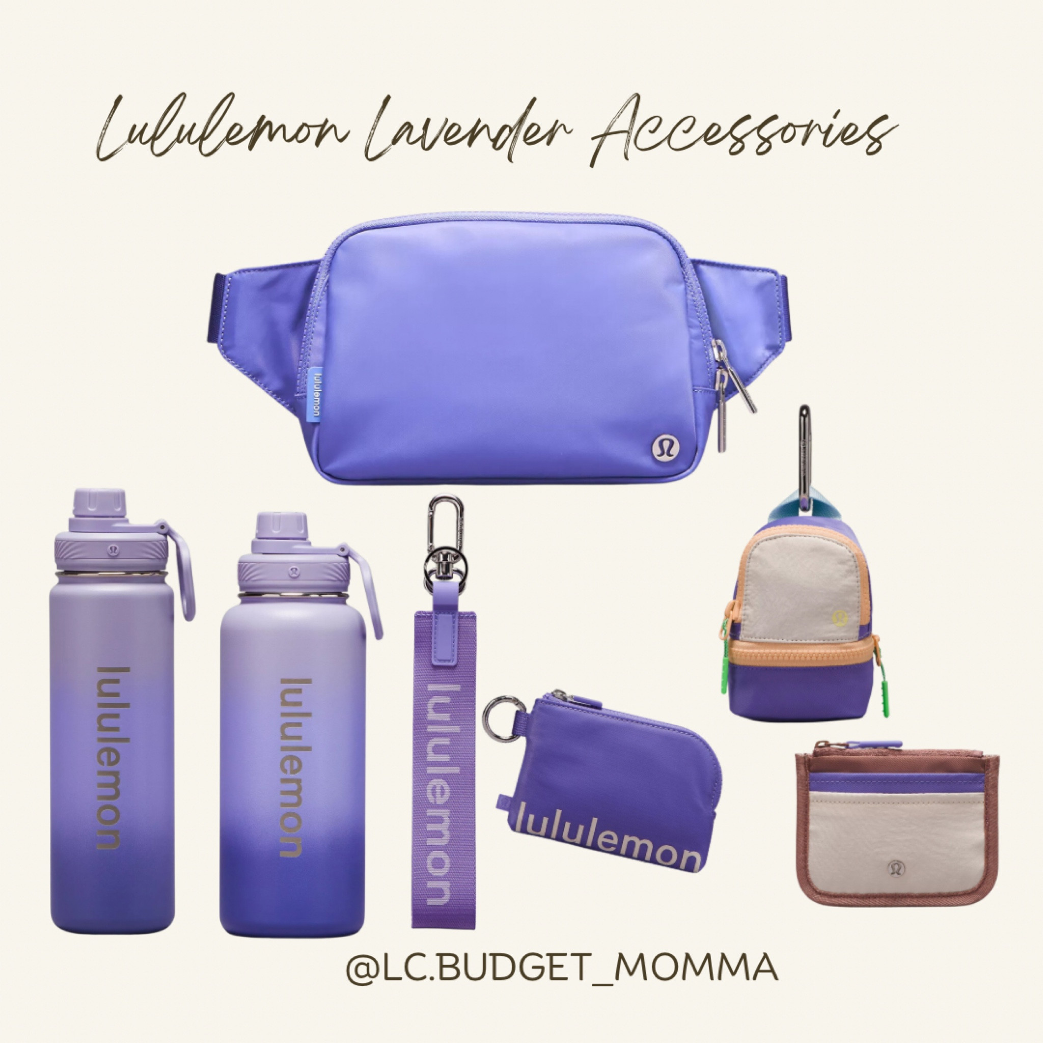 Lululemon Lavender Favorites 

💜 All in Stock! 

LULULEMON | LAVENDER | OOTD | STYLE | FASHION | ACCESSORIES | FAVORITES | MUST HAVES 

#lululemon #lavender #ootd #style #fashion #accessories #favorites #musthaves #purple #waterbottle #crossbody #keychain 

#LTKitbag #LTKstyletip #LTKFind