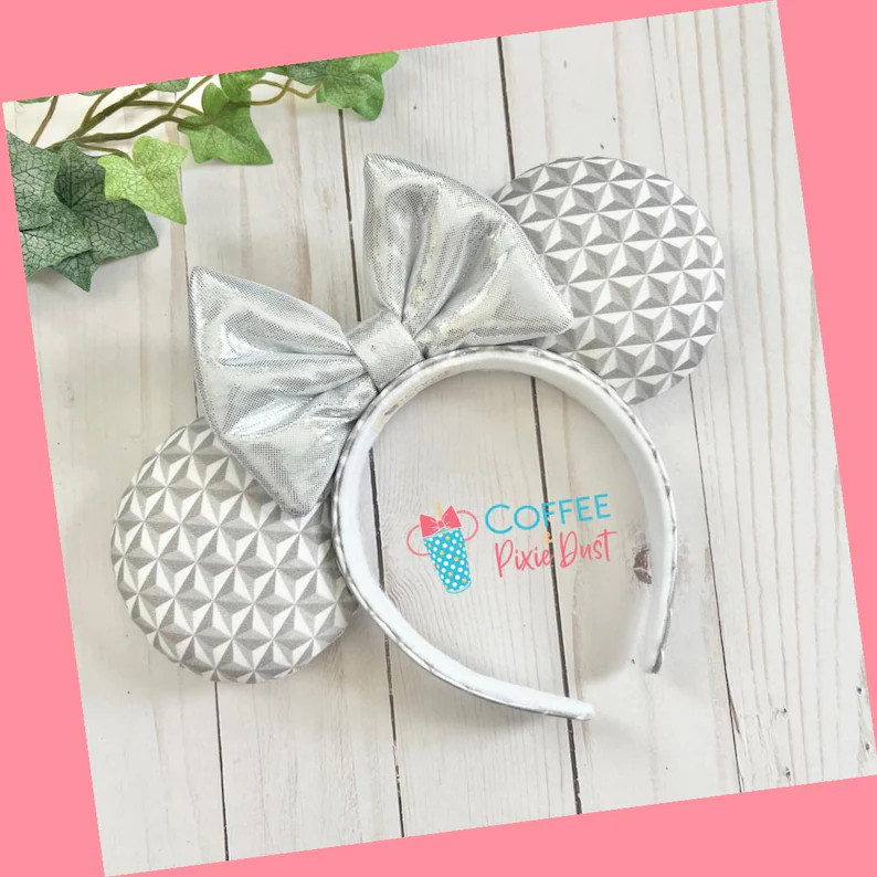 Epcot Inspired Mouse Ears, Sewn Ears, Choice Of Holographic Bow Color | Etsy (US)