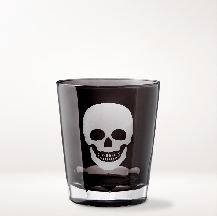 Etched Skull Double Old-Fashioned Glasses | Williams-Sonoma