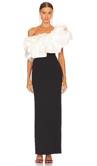 Ellis Maxi Dress in Cream & Black | Revolve Clothing (Global)