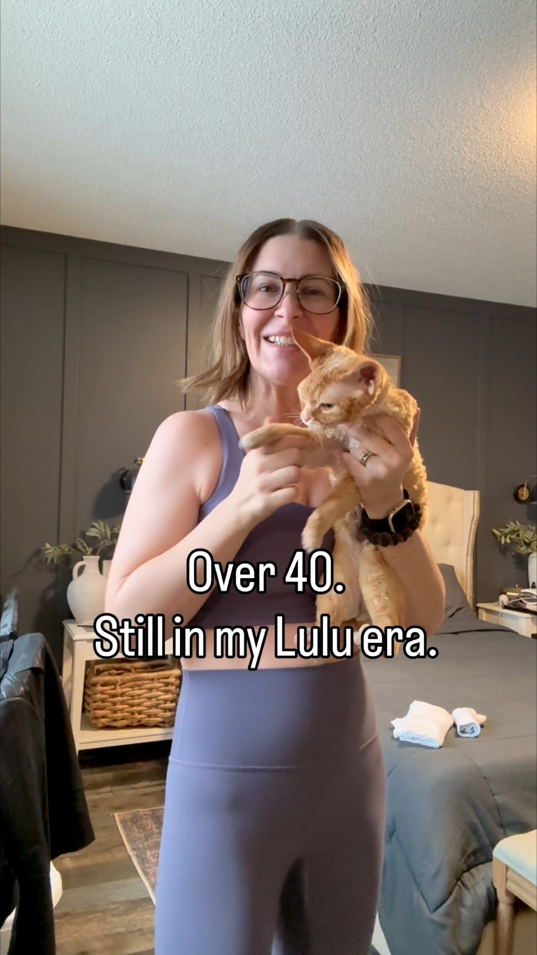 Over 40 & still living in Lulu 🤍

This is one of those outfits I reach for on repeat — comfortable, supportive, and easy to throw on at home or out the door.

Sizing for reference:
	•	Bra: size 8 (could probably still do a 10)
	•	Leggings: size 6
	•	Tee: Large, but I’m ready to size down to a Medium next

Paired with my go-to Puma sneakers for everyday wear.
All pieces linked here ✨

#LTKfitness #LTKshoes #LTKcanada