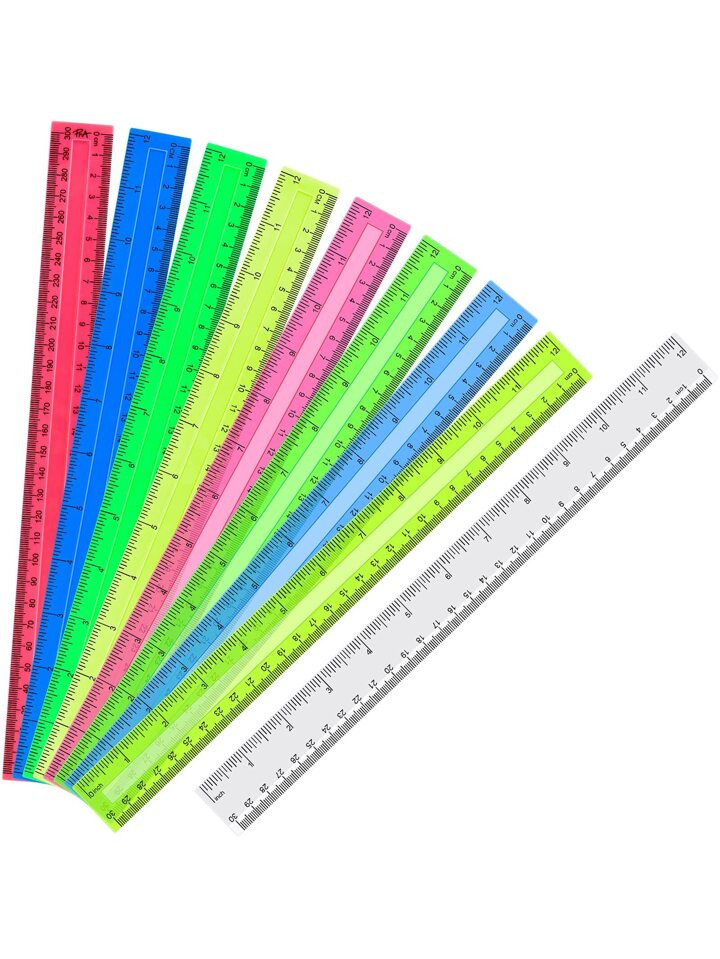 EAONE 54 Pack Flexible Ruler 12 Inch, 9 Colors Clear Plastic Bulk Straight Transparent Rulers wit... | SHEIN