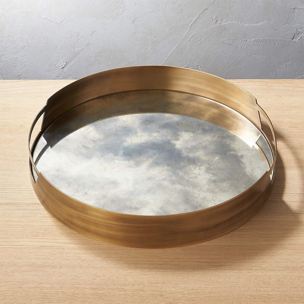 Marcella Brass Antique Mirror Tray + Reviews | CB2 | CB2