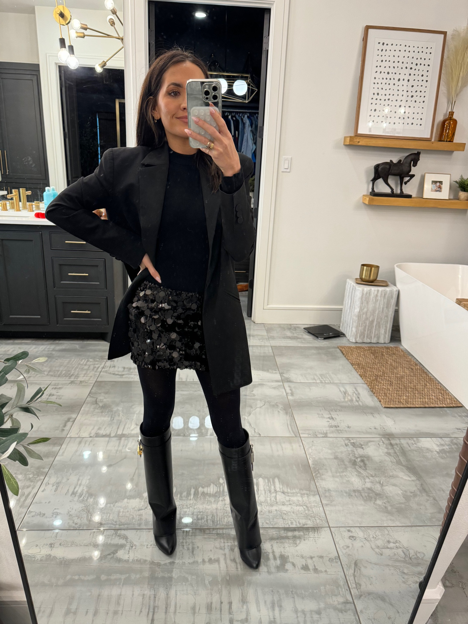 Outfit planning for Vegas!! Loving this all black look with a little texture. 

#LTKstyletip #LTKtravel #LTKSeasonal