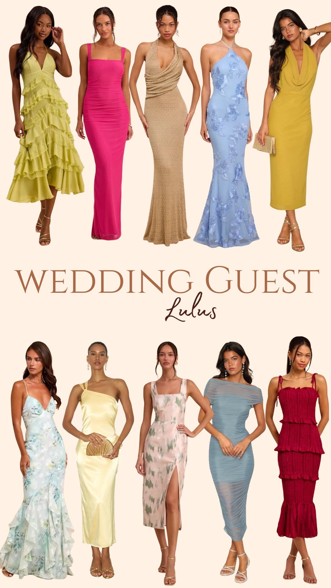 Wedding guest dresses form @Lulus 

#summer #wedding #dress #party

#LTKWedding #LTKootd #LTKgrwm