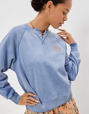 AE Notch Neck Graphic Sweatshirt | American Eagle Outfitters (US & CA)