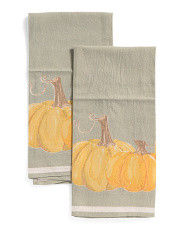 Set Of 2 Cotton Golden Pumpkins Kitchen Towels | Kitchen & Dining Room | Marshalls | Marshalls