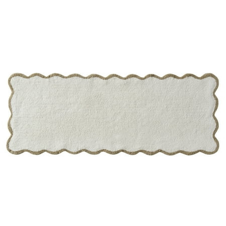 My Texas House Whitney Ivory Scallop Cotton Bath Rug Runner, 24" x 60" | Walmart (US)