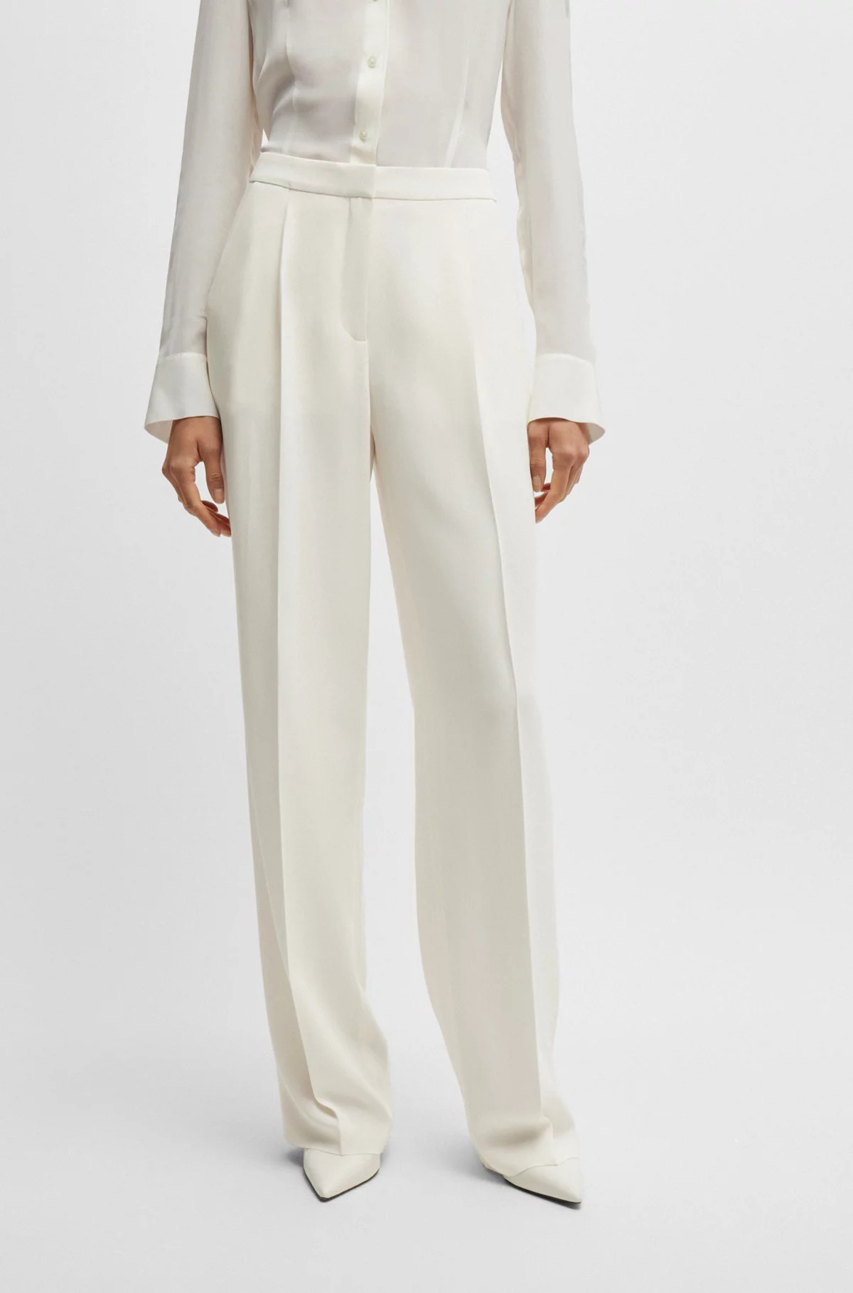 Regular-fit trousers in matte fabric | Hugo Boss (UK)