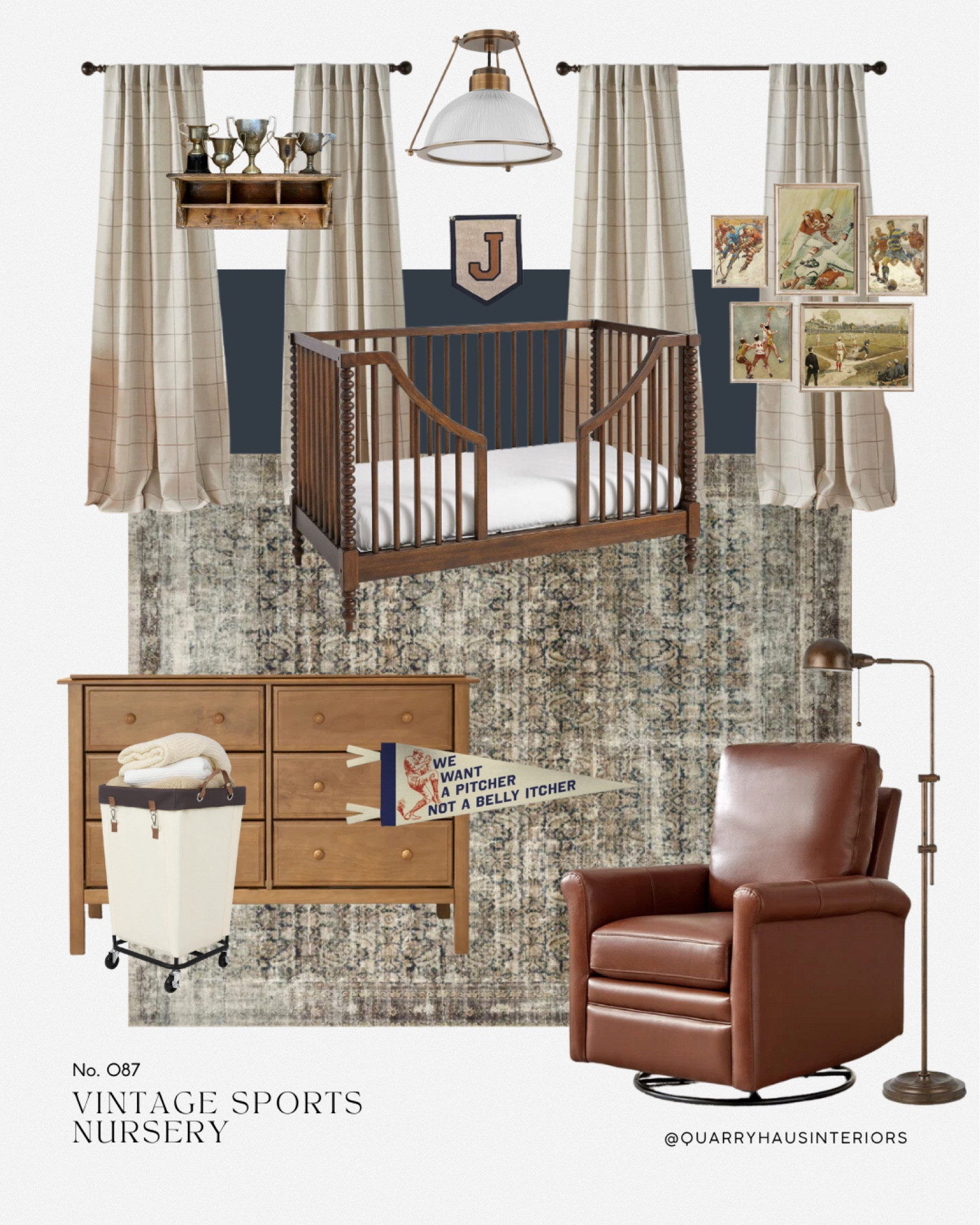 Vintage sports boys nursery design 🏆 

Paint color shown is Polo Blue by Benjamin Moore, but I always suggest painting a sample in your space first! 


Nursery design decor furniture antique vintage sports varsity football basketball baseball hockey soccer toddler room bedroom moody blue wood leather nursery chair

#LTKHome #LTKBaby