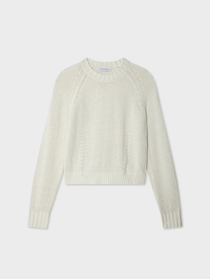 Cotton Linen Sweatshirt | White and Warren